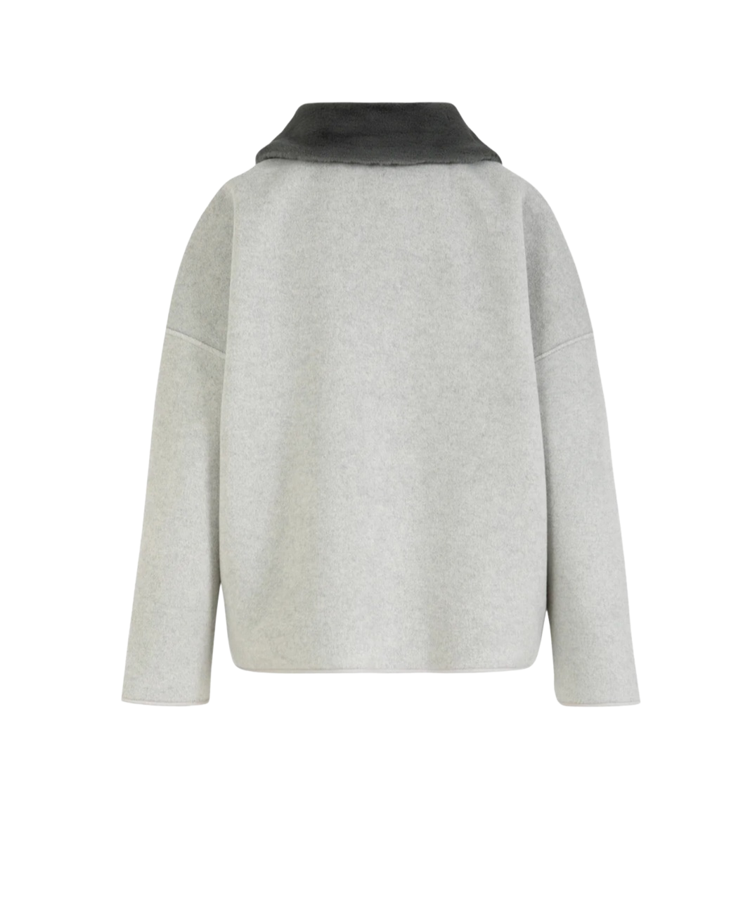 Cazadora Pelo Gris Cuello Desmontable
