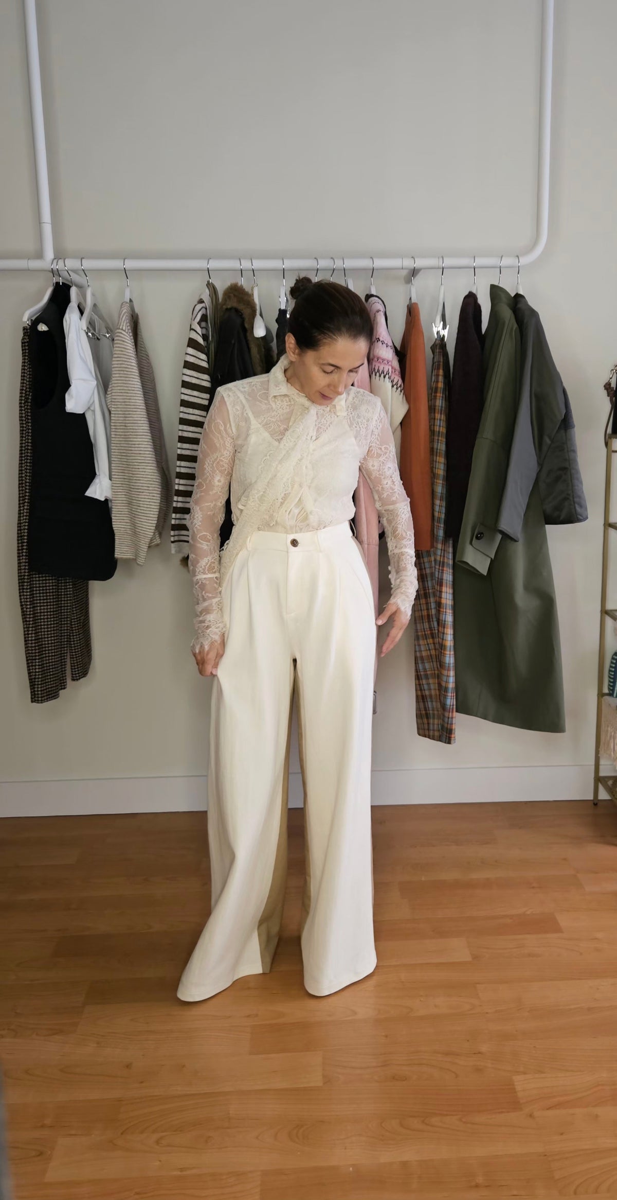 Pantalón Bicolor Crudo/Camel