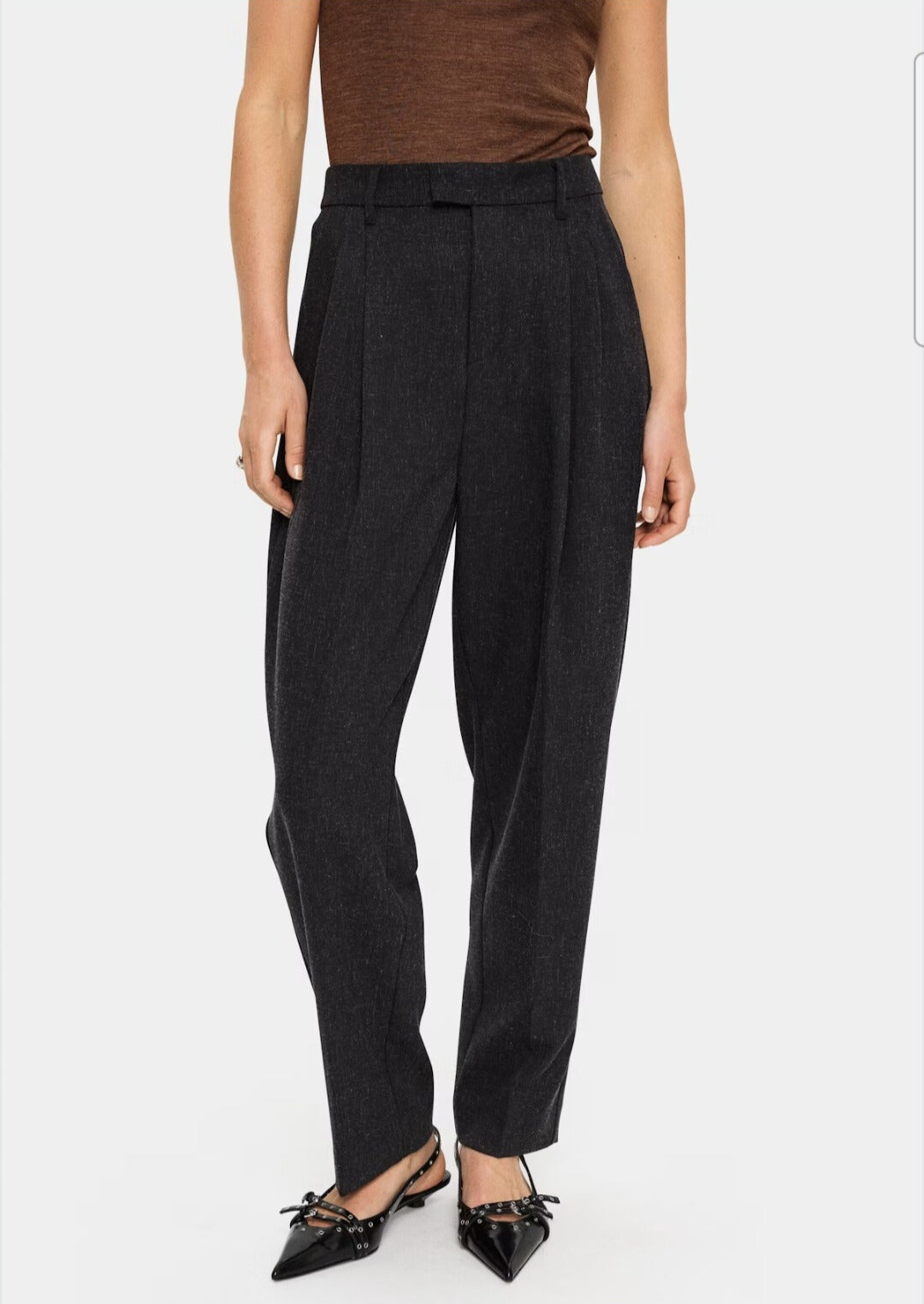 Pantalón Pinzas Gris Jaspeado