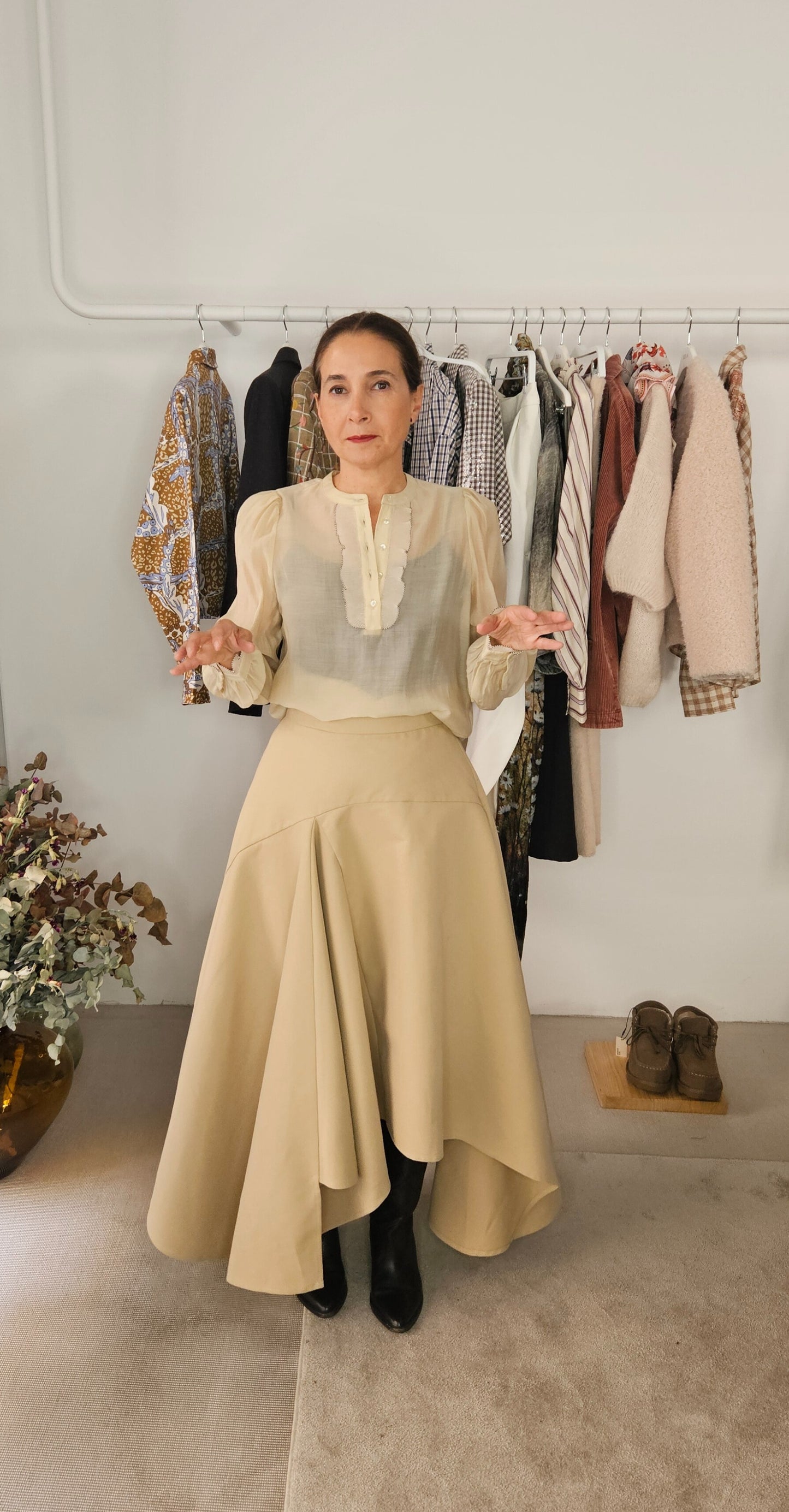 Camisa Chorreras Beige