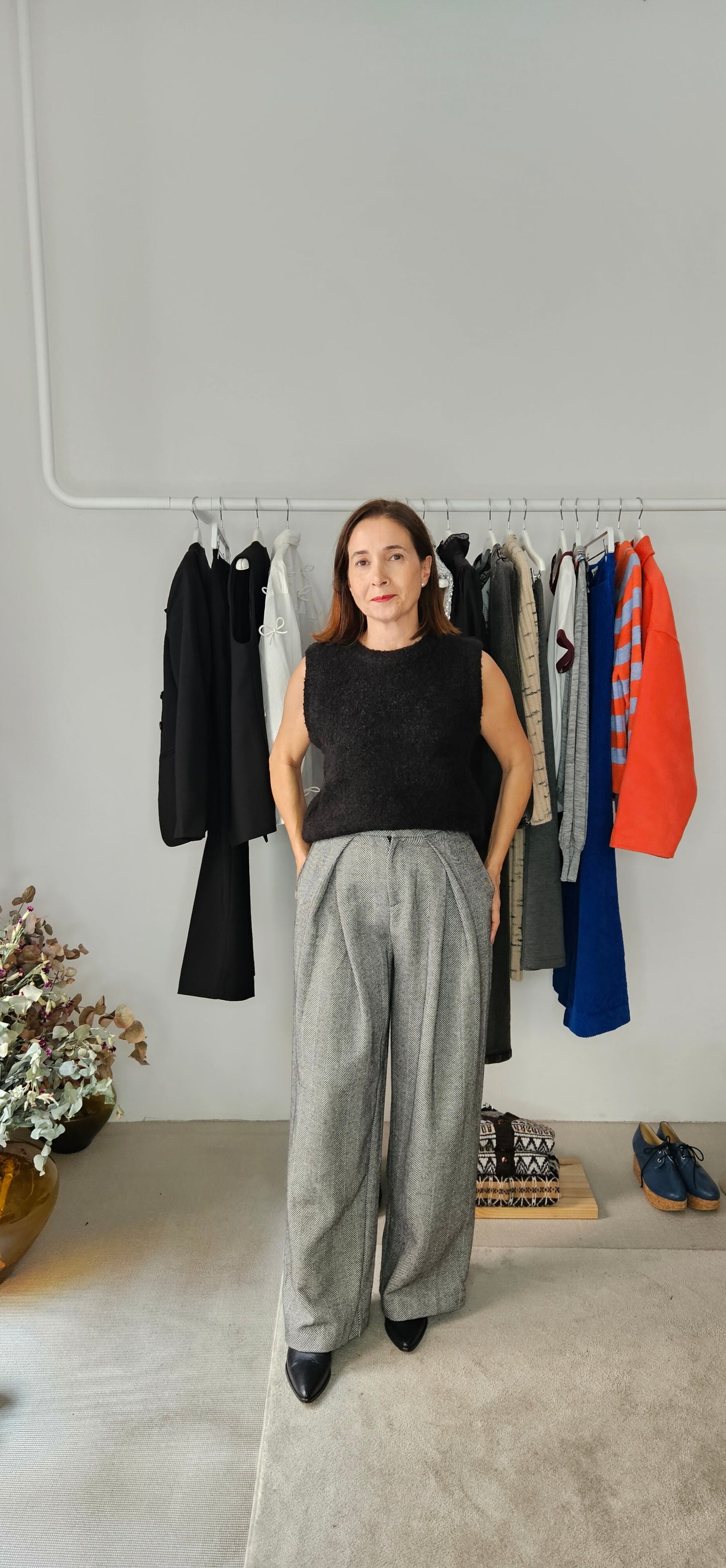 Pantalón Espiga Blanco y Negro