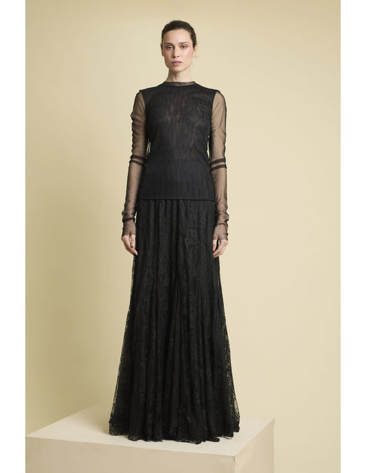 Falda Camelia Negra