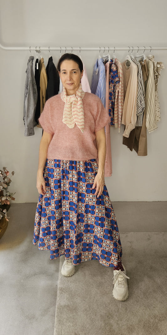 Jersey Rosa Mohair Manga Corta