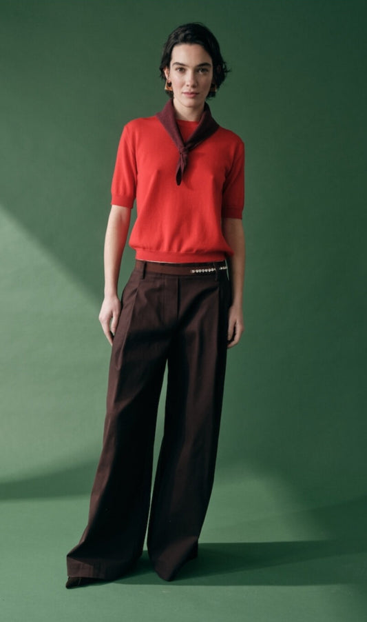 Pantalón Palazzo Marrón Oscuro